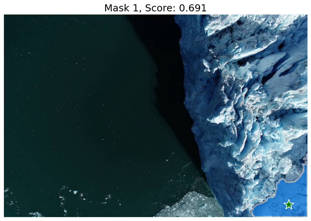 Segmentation mask for the glacier region