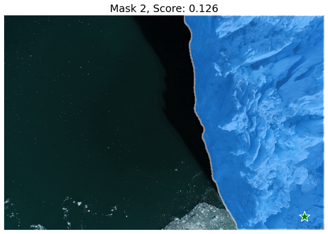 Segmentation mask for the glacier region