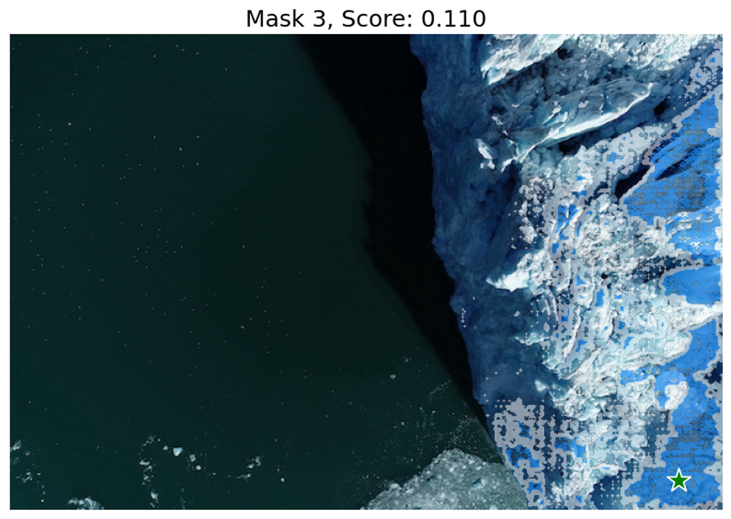 Segmentation mask for the glacier region